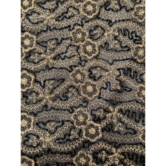 Adrianna Papell Occasions Blouse Vintage 90s Silk Beaded Art Nouveau Size Medium - Picture 3 of 5